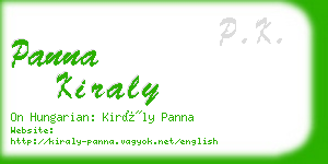 panna kiraly business card